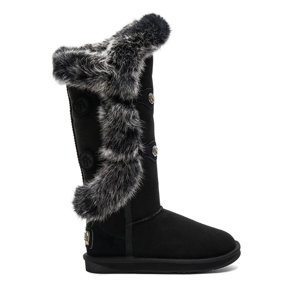 Nordic Angel X Tall Rabbit Fur Shearling Boots Sz 11 Australia Luxe Collective